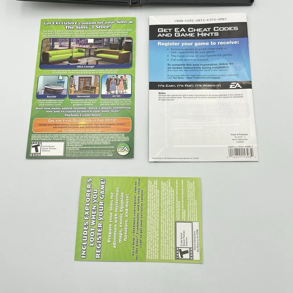 The Sims 3‎ World Adventures PC Game Complete 2009 Expansion Pack W/ Inserts CIB